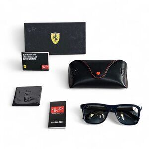 Ray Ban RB 4413-M F688/J0 Polarized Sunglasses Blue Metal Frame 57-19-145 Italy